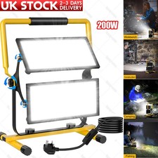LED Work Flood Light 200W Mobile Portable Camping FloodLight Lamp W/Floor Stand