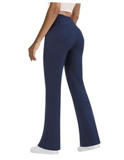 Yoga Pants with Pockets for Women, High Waist Tummy Control Large Navy Blue
