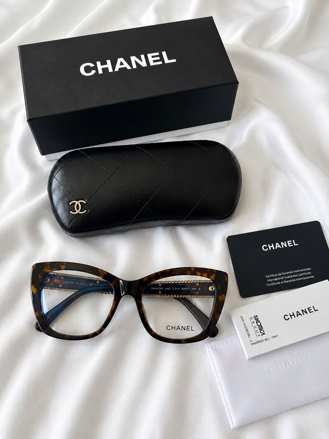 Chanel 3460 Eyeglasses 52-17-140 Unisex Luxury Designer Optical Frame Full Set
