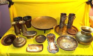 JOB LOT BRASS & COPPER DISH'S VASES TRAYS ETC FROM STORAGE