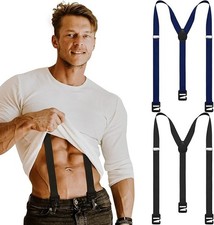 2 Pack Hidden Suspenders for Men Heavy Duty Under Shirt Hiking Outdoor Undergarm