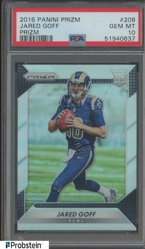 2016 Panini Silver Prizm #208 Jared Goff Los Angeles Rams RC Rookie PSA 10