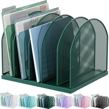Desktop File Organizer, Desk Organizer with 5 Compartments, Organizer for Des...
