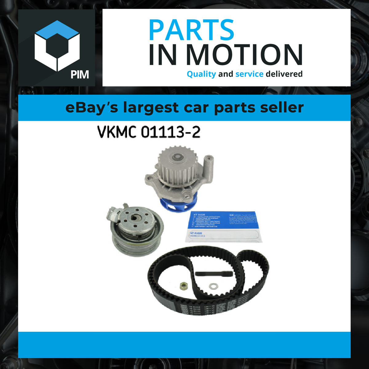 Timing Belt Kit + Water Pump Plastic VKMC 01113-2 SKF for VW SEAT SKODA - Image 5