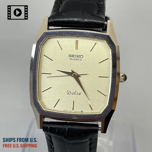 Vintage 1984 [N.Mint] Seiko Dolce 9521-5070 Gold Quartz Mens Watch Ships from US
