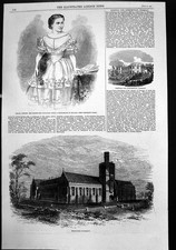 Melbourne University Mdlle Humler Violinist 1858 Original Antique Print