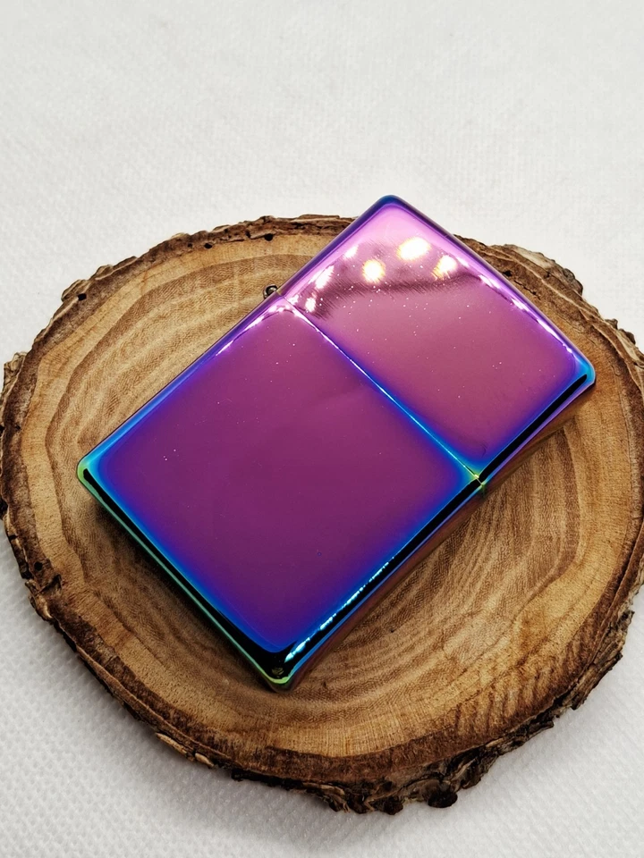 New Multi Tone Oil Slick Pocket Cigarette Lighter Petrol & Flint Working Order - Image 4 of 4