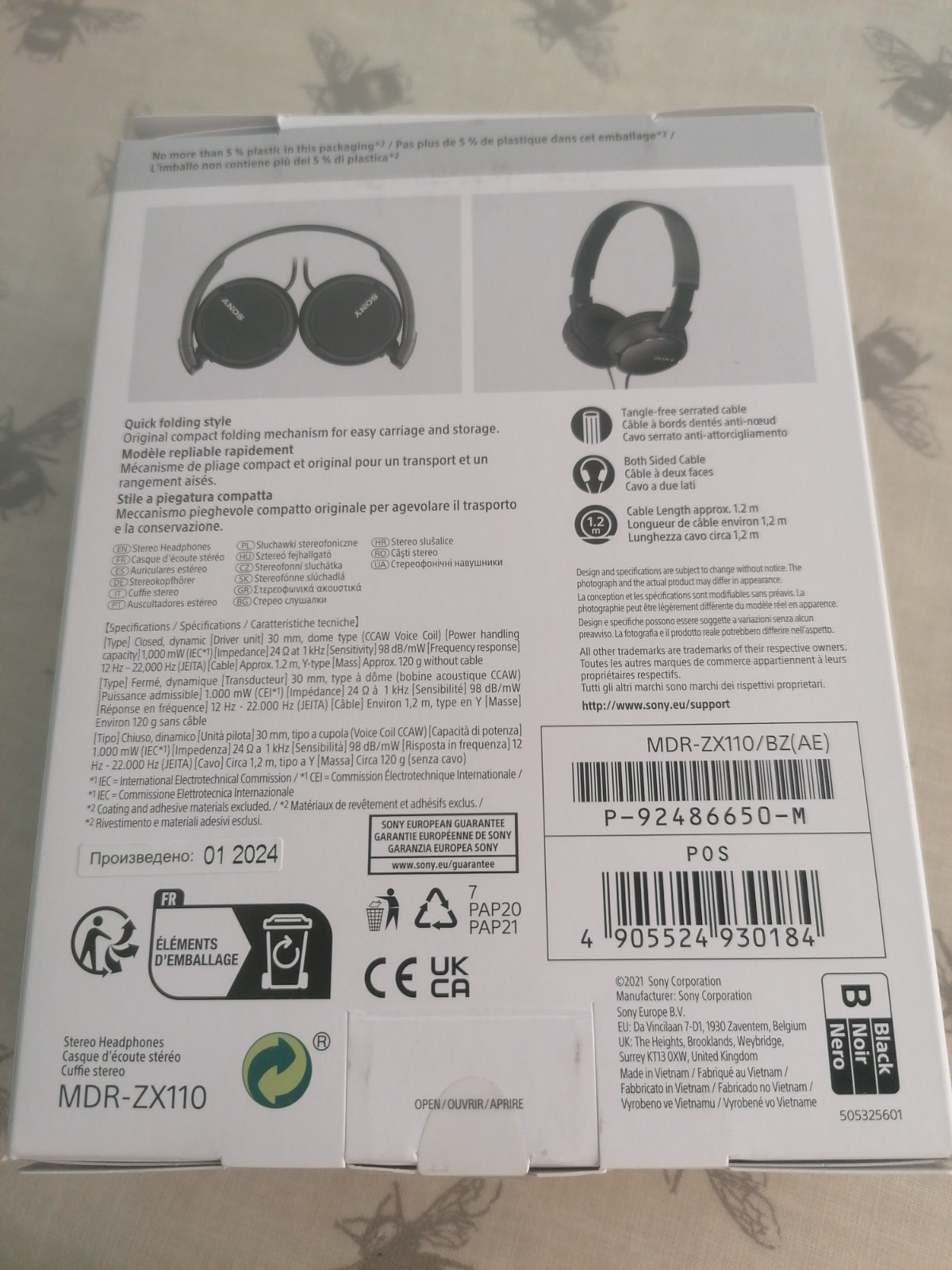 Sony MDR-ZX110 Headband Headphones - Black