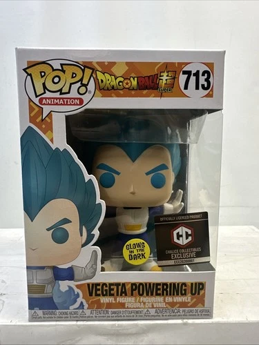 Funko Pop Dragon Ball Vegeta Powering Up #713 Glow In The Dark Chalice Exclusive