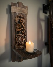 Sale 03 Wandkerzenhalter, Wand-Miniregal, Wikinger Deko, Odin, Thor, Freya, Loki