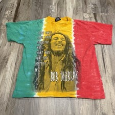 Vtg 1999 Bob Marley Tie-Dye T-Shirt Zion Rootswear M Reggae Rasta Music Tee