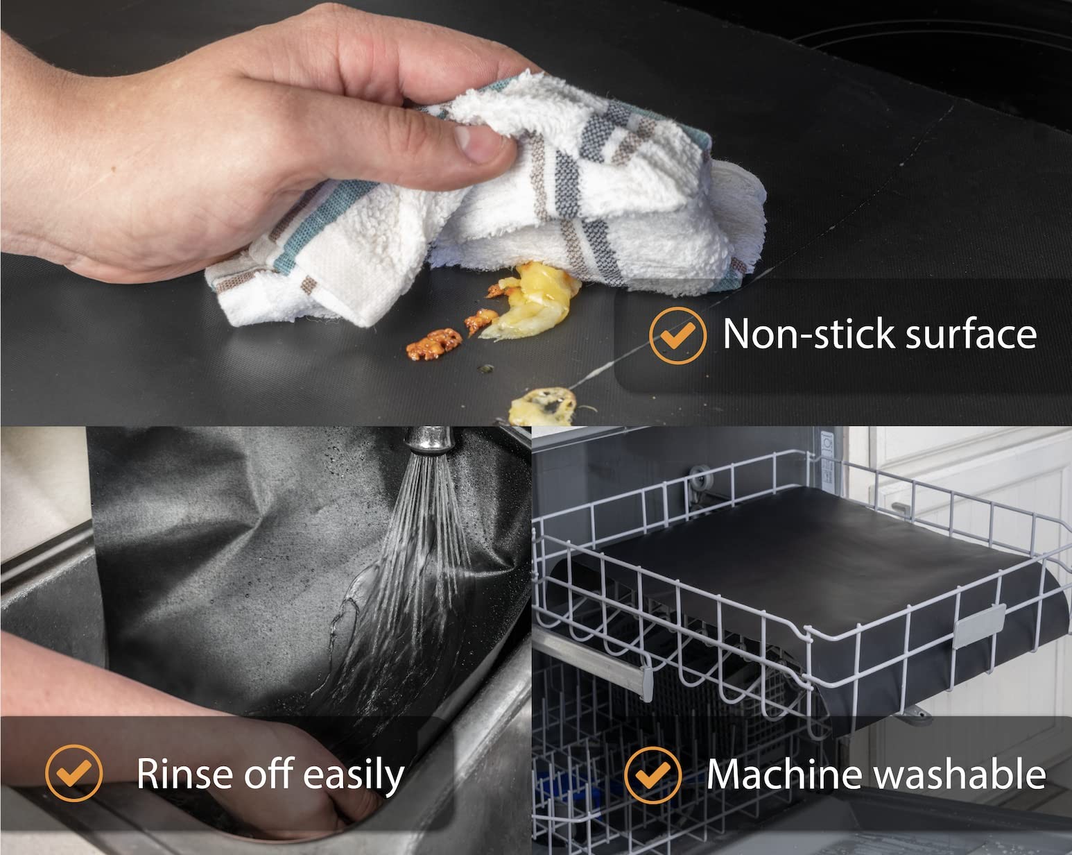 Oven Liners for Bottom of Oven - 2 Pack Large Heavy Duty Mats 17”x25” Non-Sti...