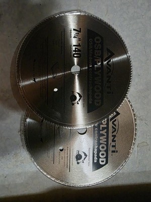 Avanti OSB/PLYWOOD 7-1/4in 140T Carbide Circular Saw Blade, 2 Pack