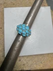 Vintage 1960’s  Faux  Turquoise Goldtone Chunky Costume Jewelry Ring Size 8
