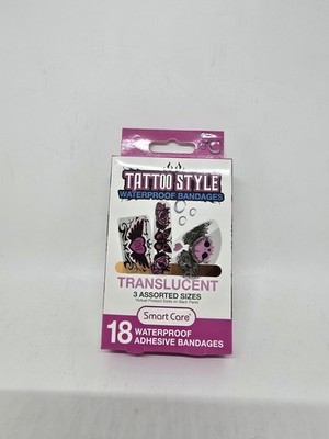 Smart Care Tattoo Style Waterproof Adhesive Bandages 18 pack