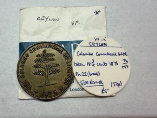 CEYLON 1876 Colombo Commercial Co. LimitedSlave Island Mills. W.15