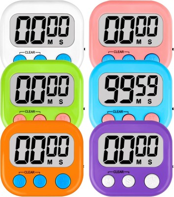 6PCS Magnetic Digital Classroom Timers for Kids, Teachers, Cooking, Gym, Game