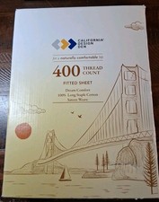 New in Box Single Sheet 400 Thread Count California Design Den King Fitted Gray