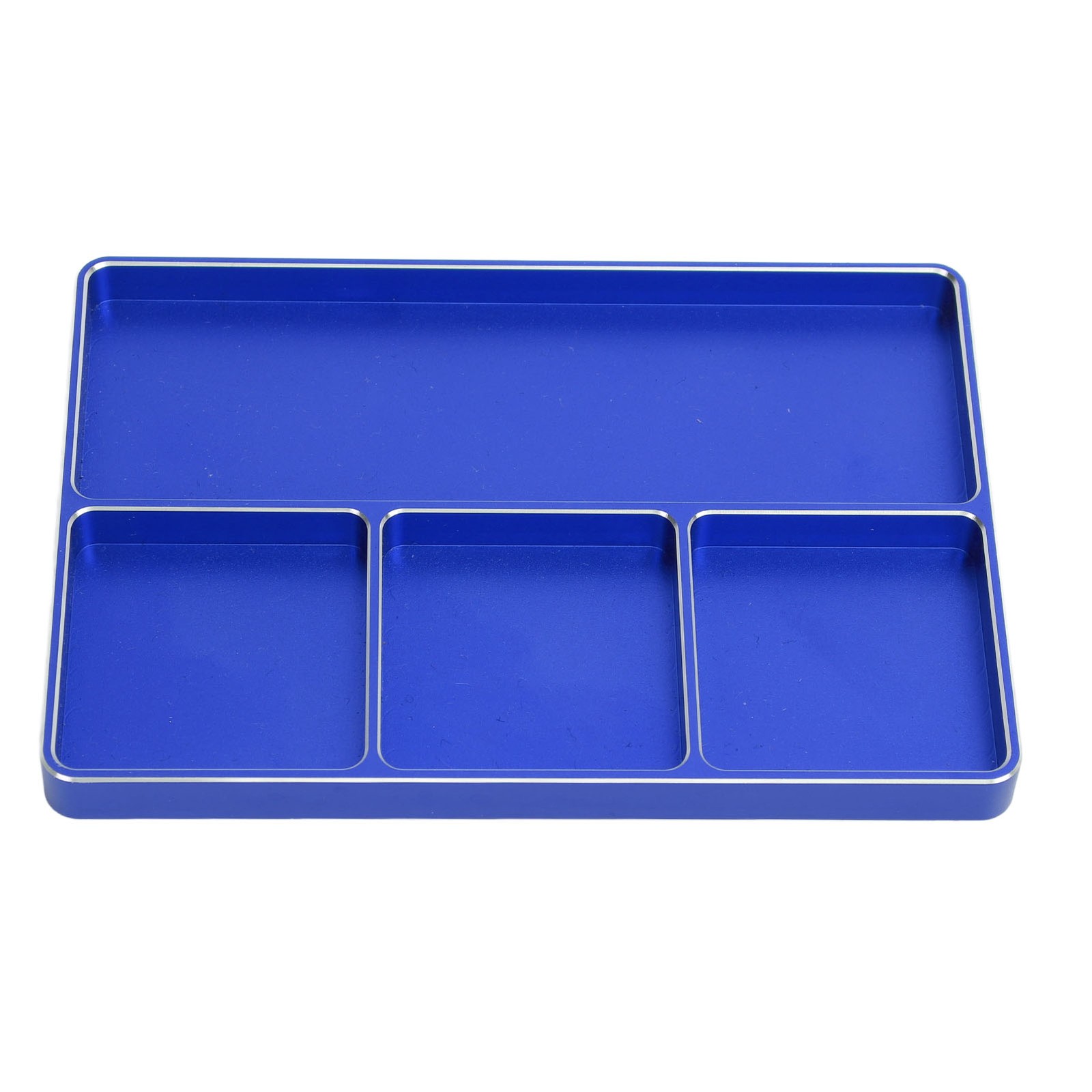 Blue RC Repair Screw Tray 4 Grids Aluminum Alloy Screw Tray With Magnetic Pa BL