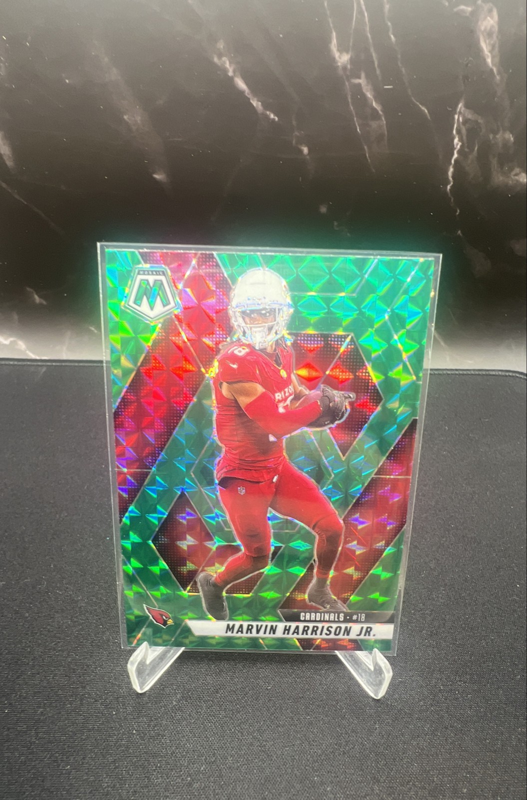 2024 Panini Mosaic - Rookies Marvin Harrison Jr. #304 Green Mosaic Prizm (RC)
