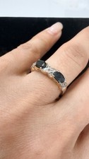 Vintage 925 Sterling Silver Natural Sapphire ...