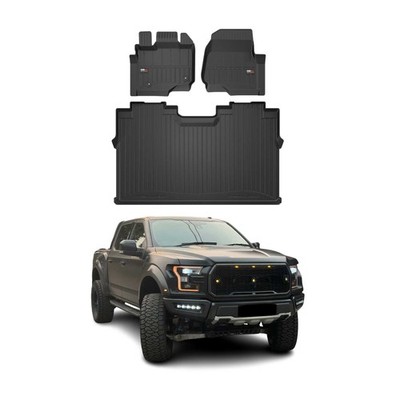OMAC Premium Floor Mats for Ford F150 2015-2020 SuperCrew All-Weather Heavy Duty