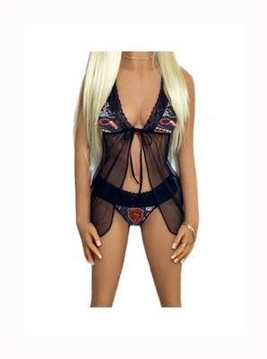 Chicago Bears Lace Babydoll Lingerie w/G-String Panty - Sizes X-Small - Large