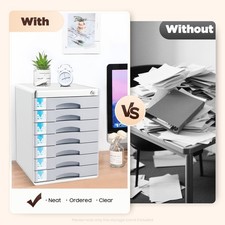 7 Drawers Letter Document Cabinet Drawer Storage Lockable Desktop File Organizer