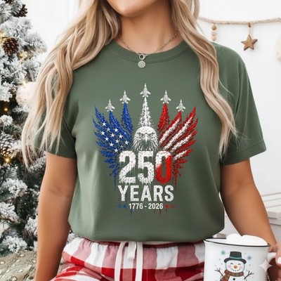 250 Years American 250th USA Patriotic Eagle 4th of July Unisex T-Shirt