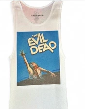 Evil Dead Tank Top- Women’s Men’s Unisex White Hand Printed Brand New S,M,L,XL