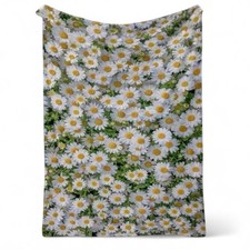 NEW DAISY FLOWER FLORAL SOFT THROW FLEECE BLANKET 200cm X 150cm BN Large