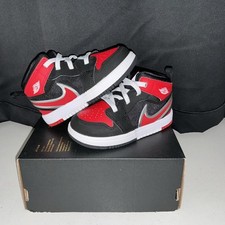 Nike Jordan 1 Mid RM Easyon Black Red BredToddler Infant FQ1283-006 8C No Lid
