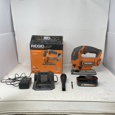 #ad Ridgid 18V Volt Cordless Jig Saw Kit with 2.0 Ah Battery and Charger R86345K $84.99