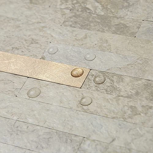 Hojas Piedra Imitación Pelar y Pegar Salpicadero, 20 Hojas Piedra Beige Metal Cobre Foto 3 de 4