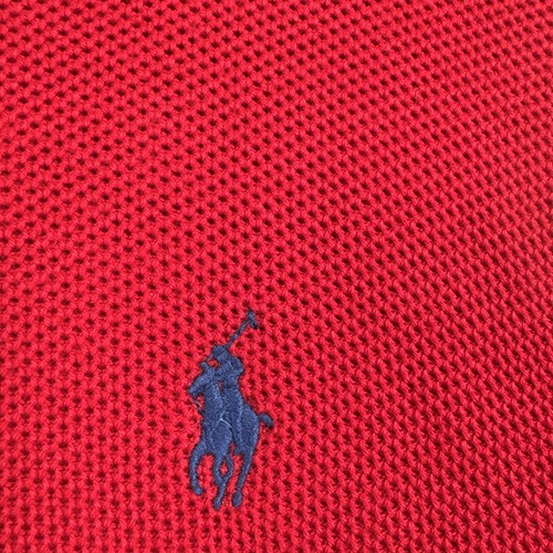 Polo Ralph Lauren Suéter Cuello Redondo Para Hombres Rojo 100% Algodón Pima Tejido de Malla Poni LG * - Imagen 4 de 24