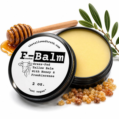 Grass-Fed Tallow Balm & Honey Moisturizer with Frankincense - 2 Oz