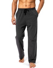 Men's Cotton Yoga Sweatpants Athletic Lounge Pants Open Bottom Casual Jersey ...