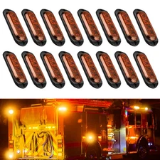 4-LED Side Marker Amber Lights Clearance Light Truck Trailer RV Waterproof 4-20x