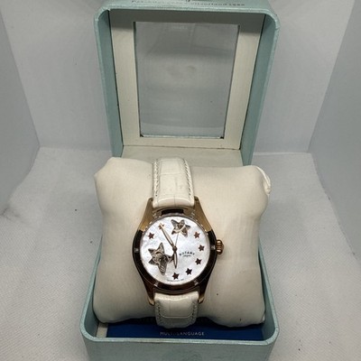 Ladies Rotary Diamond Watch RLS00029/41 Rose Gold Plated White Leather Swiss