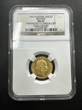 1915 Austria 0.1107 oz Gold 1 Ducat Coin | SAMASZKO?S CC GOLD HOARD | NGC MS65