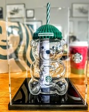 Starbucks 2025 Bearista Holiday Bear W/Glass Case AUTHENTIC RARE OUT OF STOCK