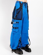 Men Blue Tripp Pant Punk Rock Gothic Style Trouser with black Straps 100 cotton