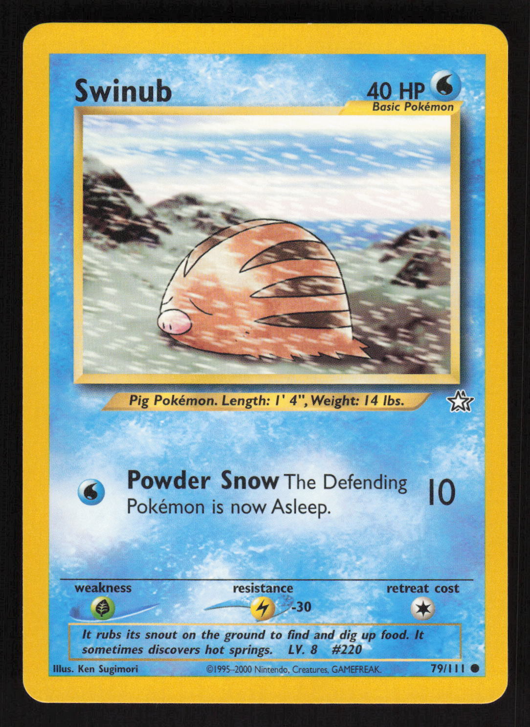 Pokemon Neo Genesis 79/111 Swinub Card TCCCX B