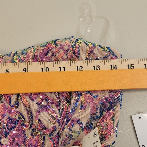 Teeze Me Strapless Sequin Corkscrew Ruffle Dress sz 9/10 - Picture 12 of 17
