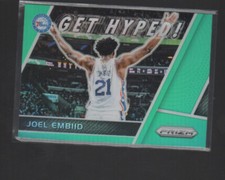 JOEL EMBIID  2017-18 PANINI PRIZM GET HYPED! GREEN PRIZMS CARD #GH-JE