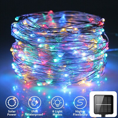 300 LED Solar Power String Fairy Lights Garden Outdoor Halloween Xmas ...