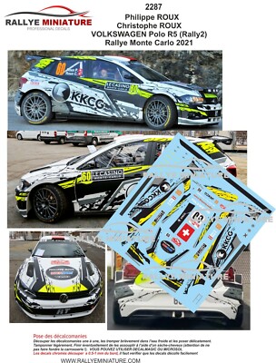 DECALS 1/43 REF 2287 ROUX RALLYE MONTE CARLO 2021 WRC RALLY