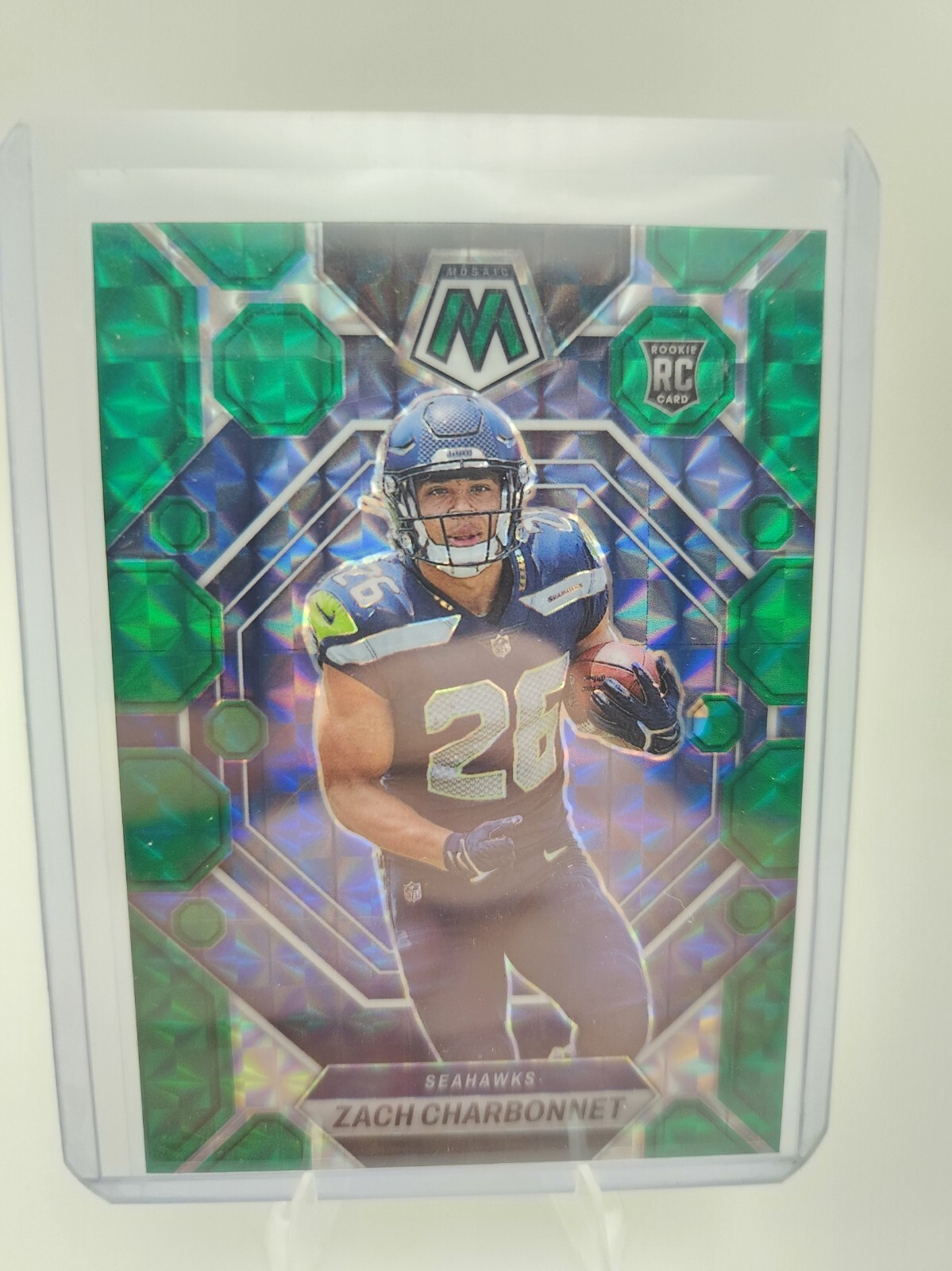 2023 Panini Mosaic - Rookies Zach Charbonnet #379 Green Mosaic Prizm (RC)