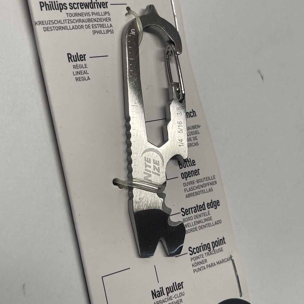 小物 GHOST ICEY KEY HOOK MULTI Nite Ize KMTSK-11-R3 DoohicKey QuicKey Stainless-Steel 5-in