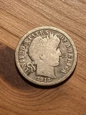 1913 P Barber Dime - As Shown! (#919)
